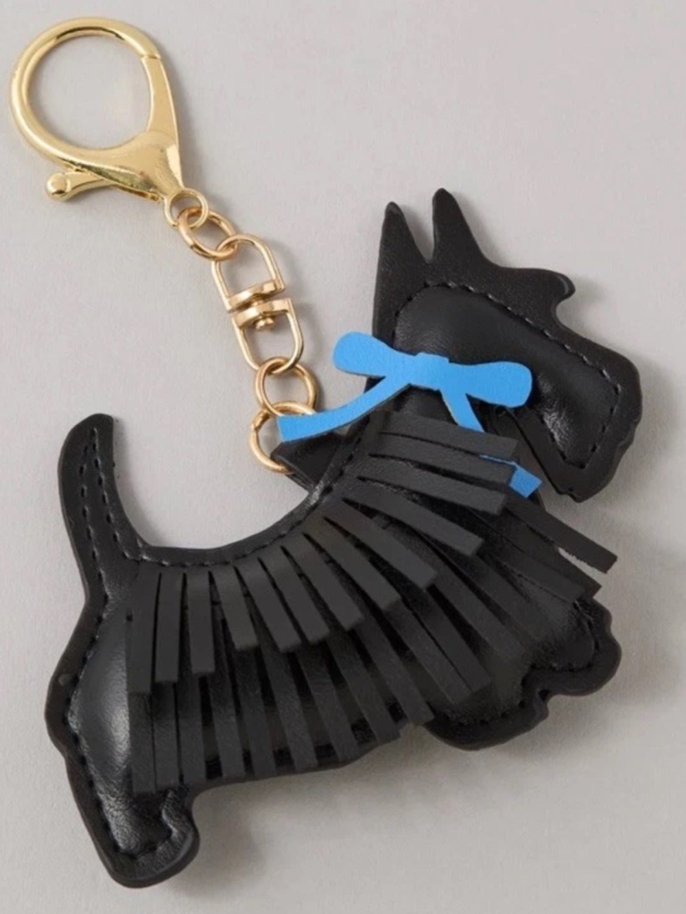 AE Scottie Dog Bag Charm. Cute Fringed Dog Key Chain. Key Ring.Scottish Terrier